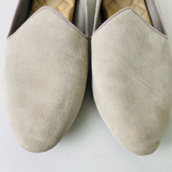 Birdies Size 7.5 Womens Heron Flat Suede Pointy Toe Ballet Shoe Beige Gray Taupe - Picture 5 of 12